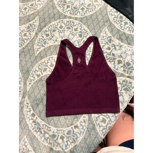 NOT AVAIL Free People Movement Happiness Runs Crop Tank Ribbed V-Neck Plum XS/S